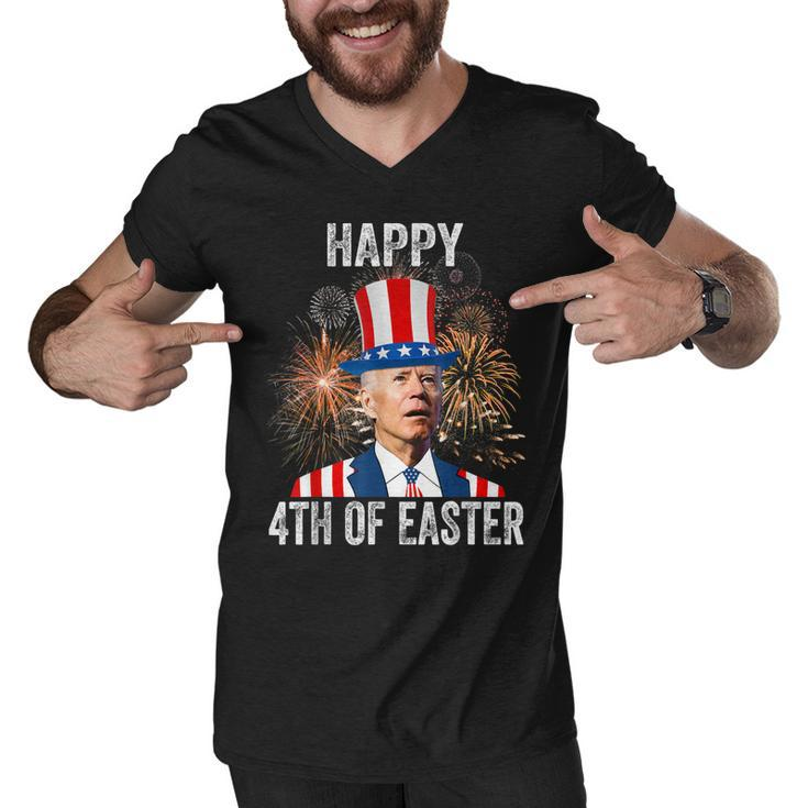 4Th Of Easter Funny Happy 4Th Of July Anti Joe Biden  Men V-Neck Tshirt