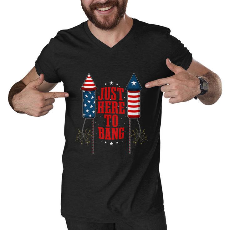 4Th Of July Funny Fireworks Patriotic American Firecracker Men V-Neck Tshirt