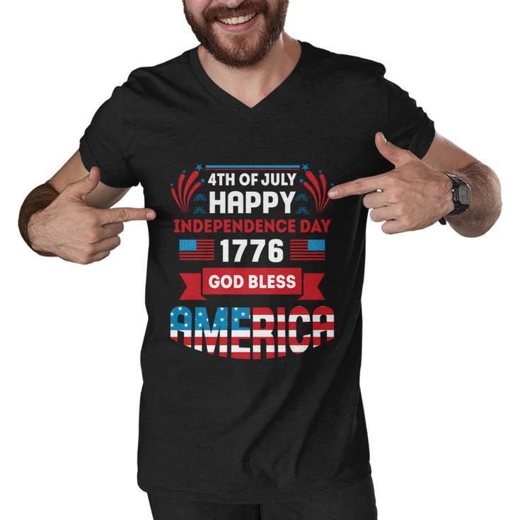 4Th Of July Happy Patriotic Day 1776 God Bless America Gift Men V-Neck Tshirt