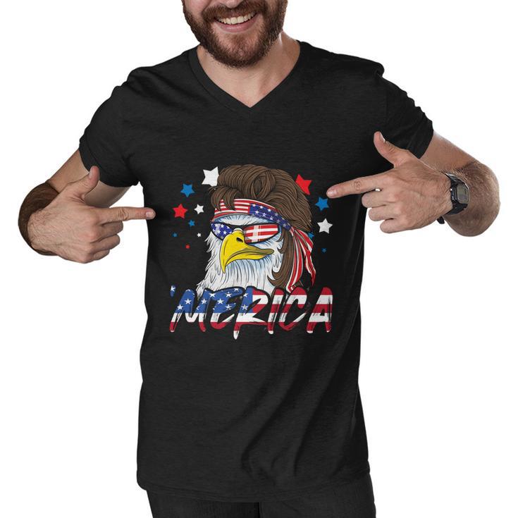 4Th Of July Merica Eagle Mullet Usa American Flag Gift Men V-Neck Tshirt