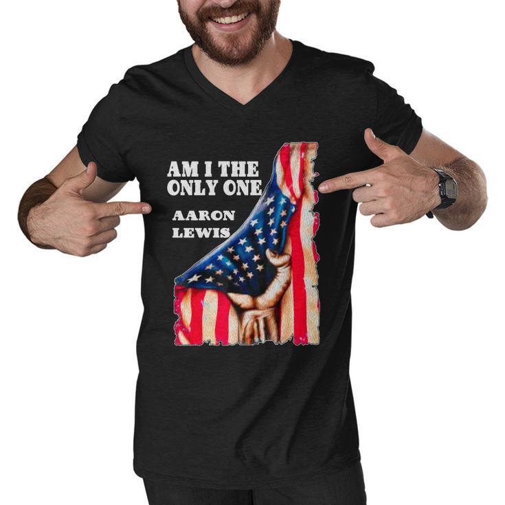 Aaron Lewis Am I The Only One Us Flag Tshirt Men V-Neck Tshirt
