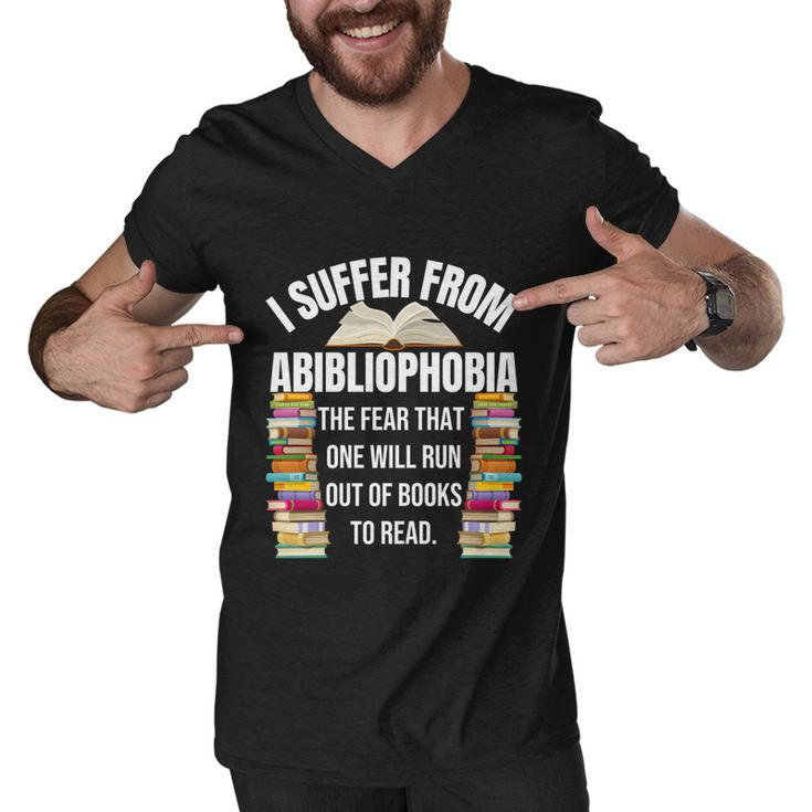 Abibliophobia Funny Reading Book Lover Bookworm Reader Nerd Cool Gift Men V-Neck Tshirt