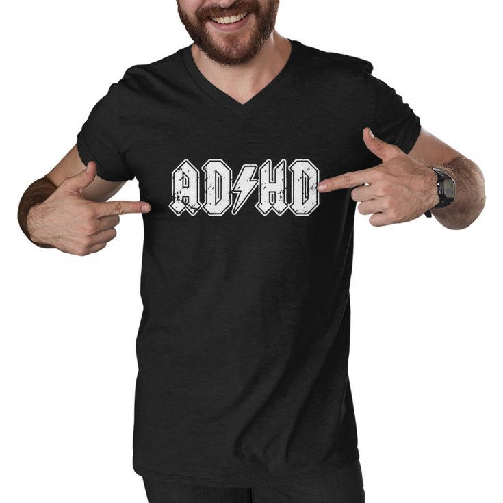 Adhd Add Parody Rock And Roll Entourage Music Funny Men V-Neck Tshirt