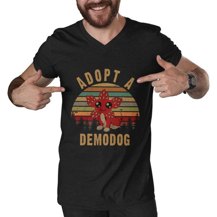 Adopt A Demodog Hell Fire Club Vintage Trending Upside Down Stranger Men V-Neck Tshirt