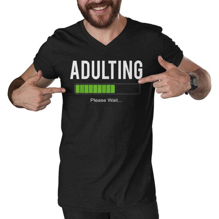 Adult 18Th Birthday Adulting For 18 Years Old Girls Boys  Men V-Neck Tshirt