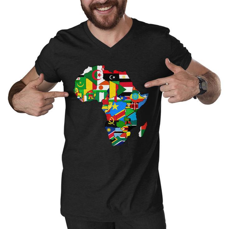 Africa Proud African Country Flags Tshirt Men V-Neck Tshirt