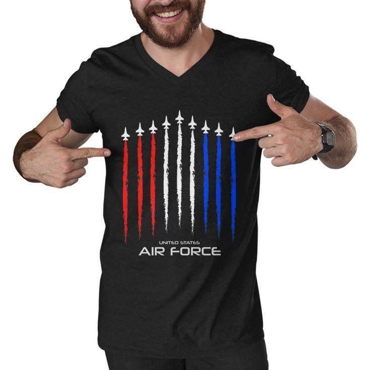 Air Force Us Veterans 4Th Of July Great Gift American Flag Meaningful Gift Men V-Neck Tshirt