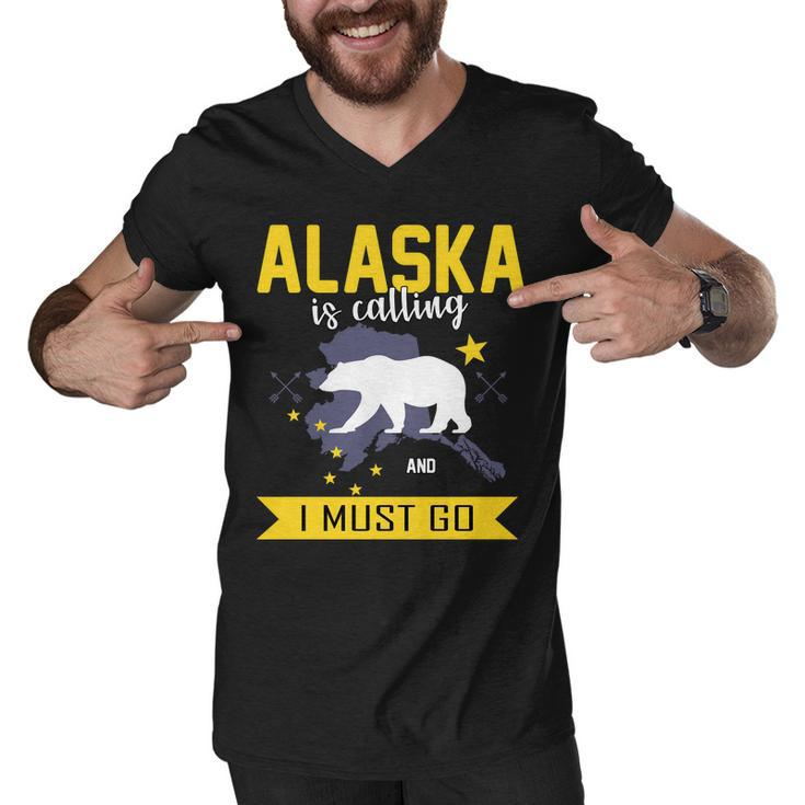 Alaska Is Calling And I Must Go Men V-Neck Tshirt