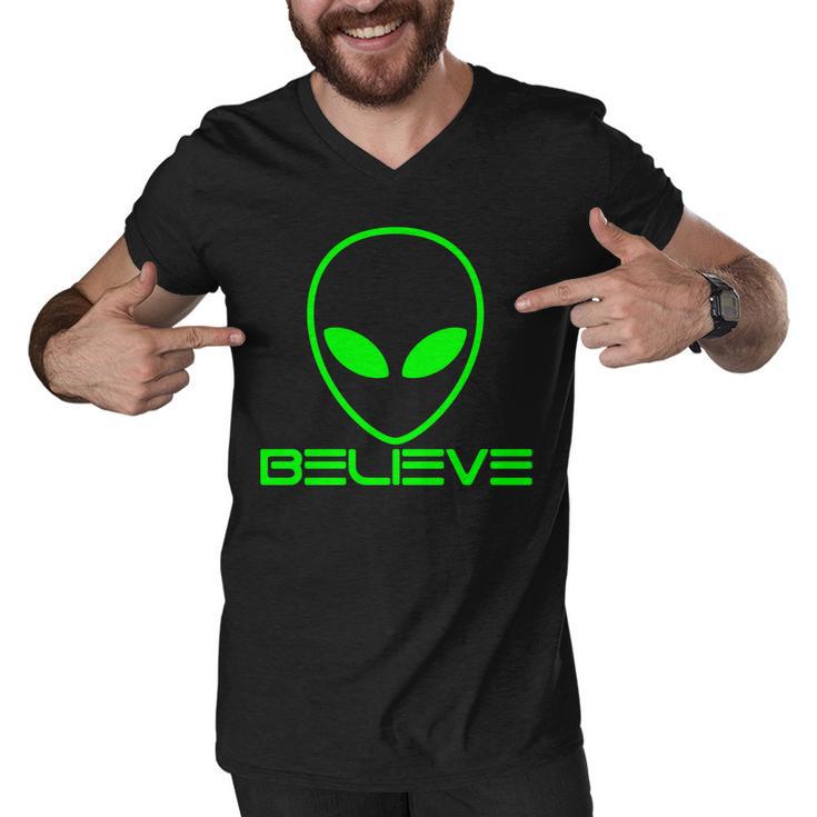 Alien Believe Funny Science V2 Men V-Neck Tshirt