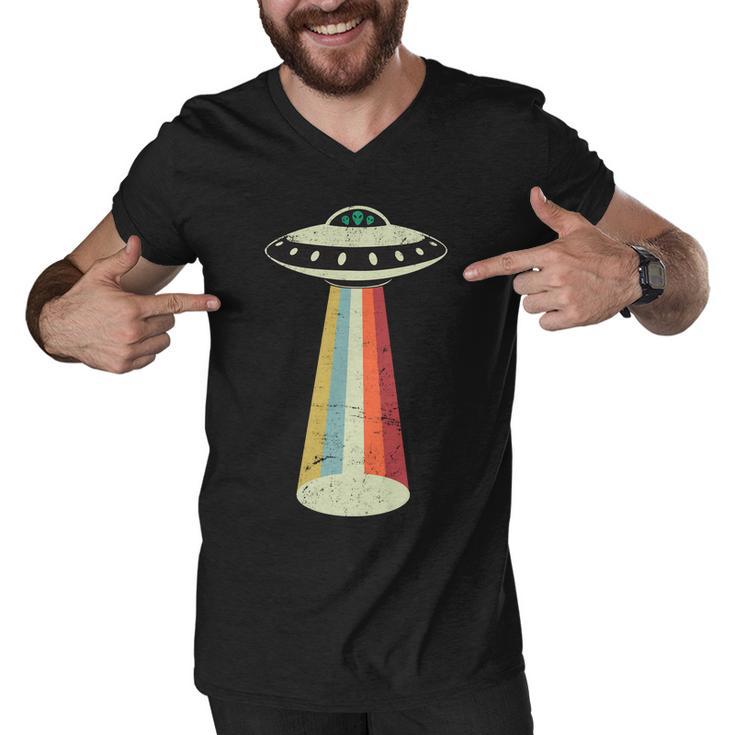 Alien Vintage Ufo Space Ship Tshirt Men V-Neck Tshirt