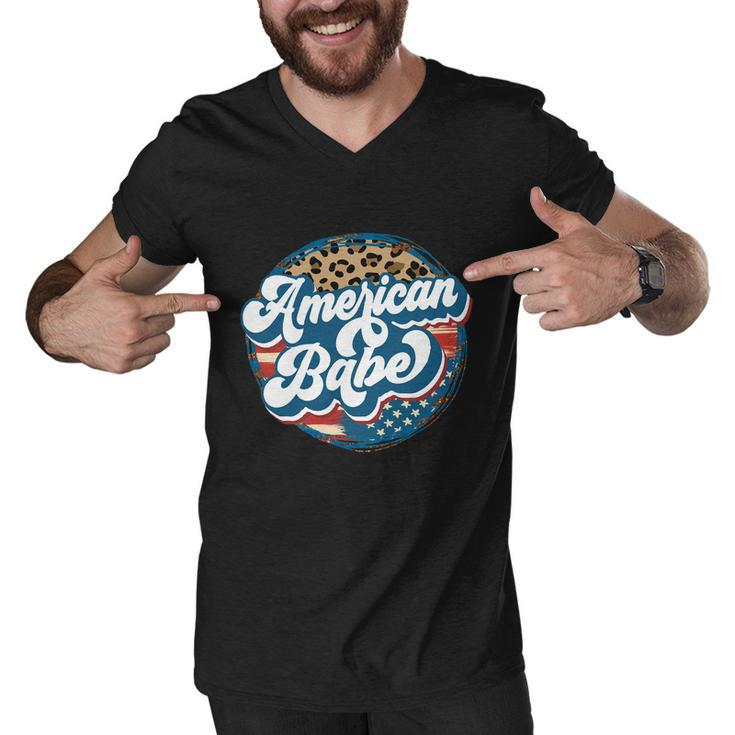 All American Babe Cute Funny 4Th Of July Independence Day Graphic Plus Size Top Men V-Neck Tshirt