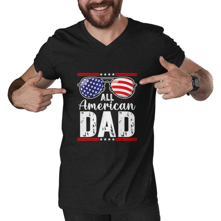 All American Dad Shirt Fourth 4Th Of July Sunglass Men V-Neck Tshirt