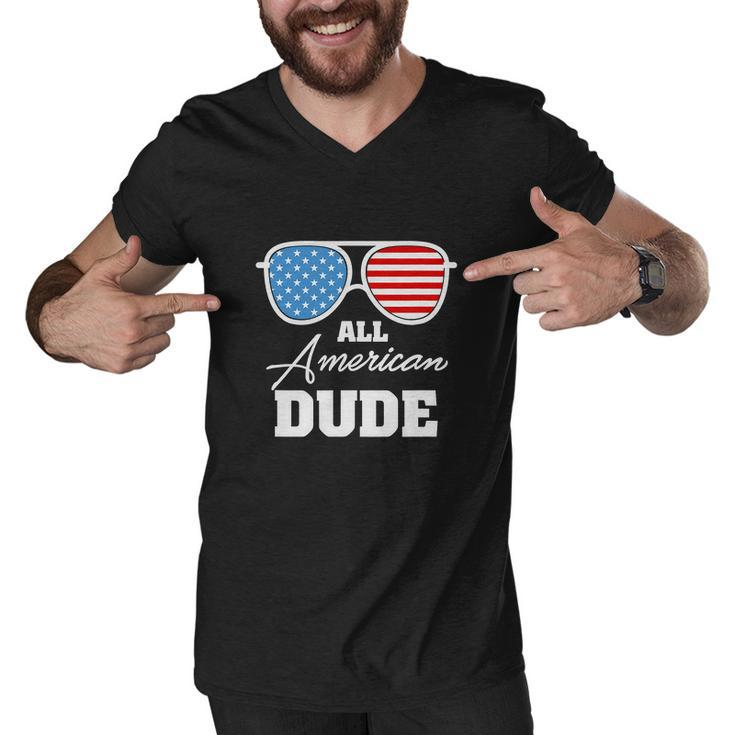 All American Dude 4Th Of July Independence Men V-Neck Tshirt