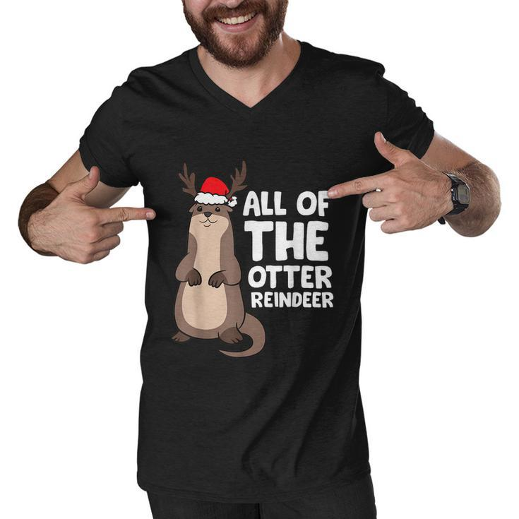 All Of The Otter Reindeer Reindeer Christmas Holiday Graphic Design Printed Casual Daily Basic Men V-Neck Tshirt