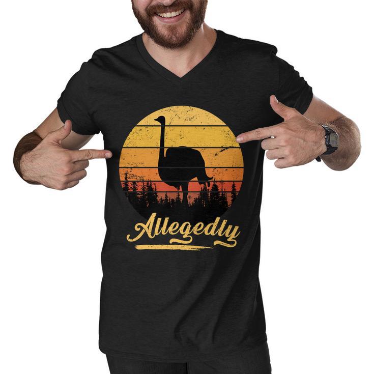 Allegedly Ostrich Retro Tshirt Men V-Neck Tshirt