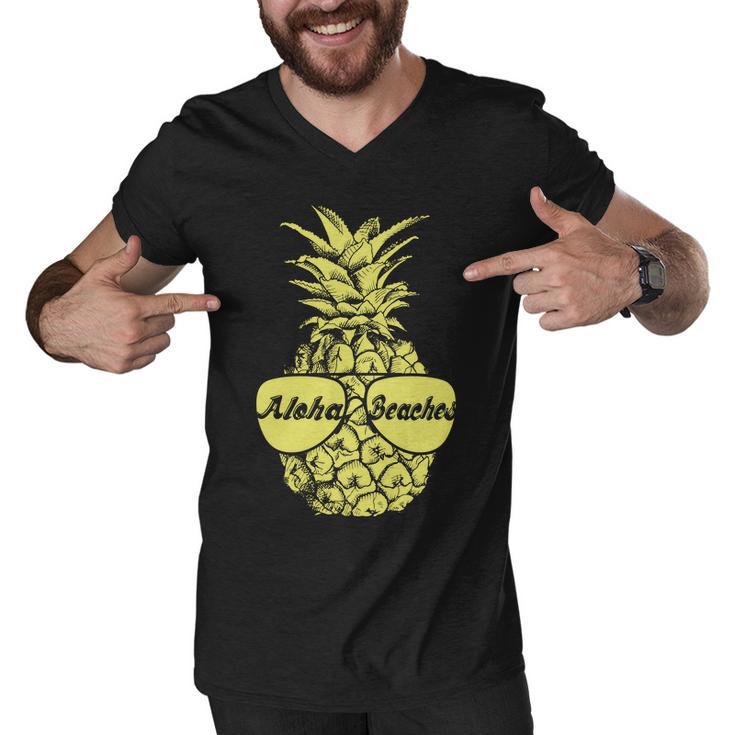 Aloha Beaches Pineapple Tshirt Men V-Neck Tshirt