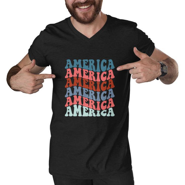 America America Merica Funny 4Th Of July Patriotic Men V-Neck Tshirt