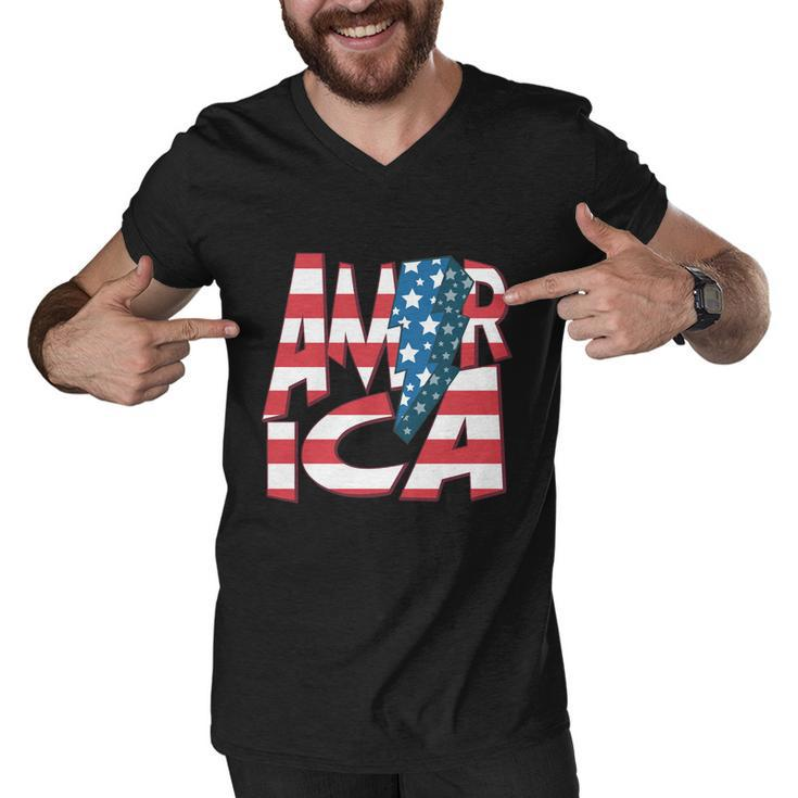 America Usa Flag Patriotic Independence Day 4Th Of July Meaningful Gift Men V-Neck Tshirt