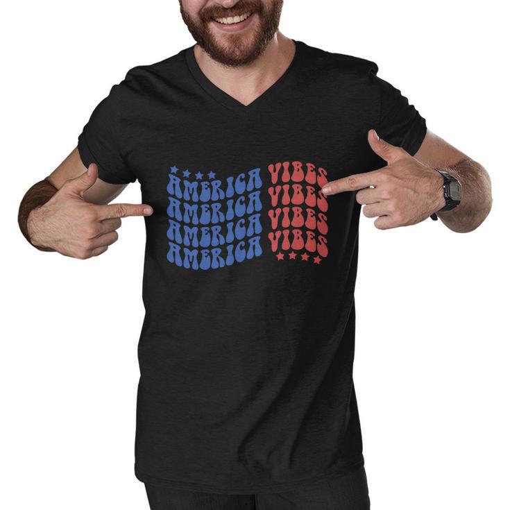 America Vibes 4Th Of July Men V-Neck Tshirt