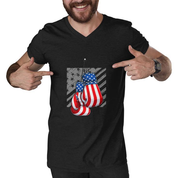 American Boxer Funny 4Th Of July Men V-Neck Tshirt