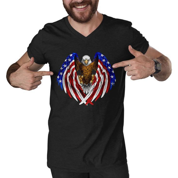 American Flag Eagle Tshirt V2 Men V-Neck Tshirt