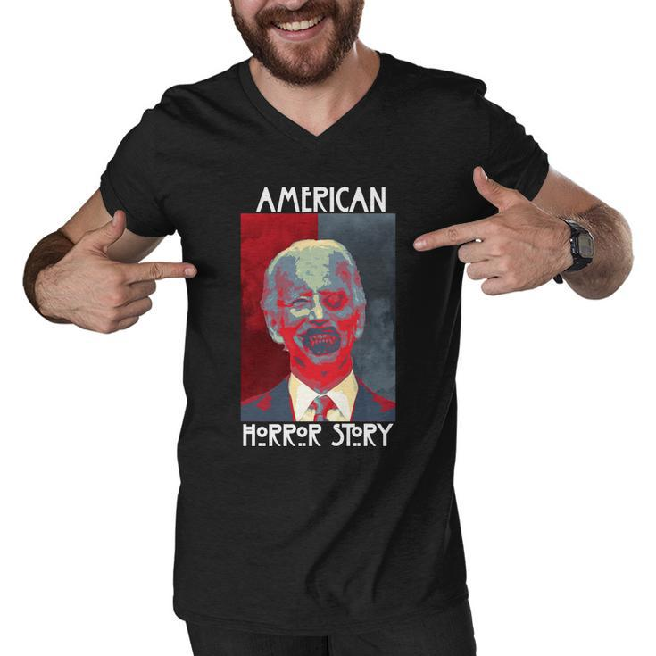 American Horror Funny Anti Biden Tshirt Men V-Neck Tshirt