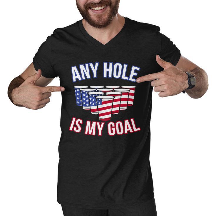 Any Goal Is A Hole Usa Beer Bong Party Men V-Neck Tshirt