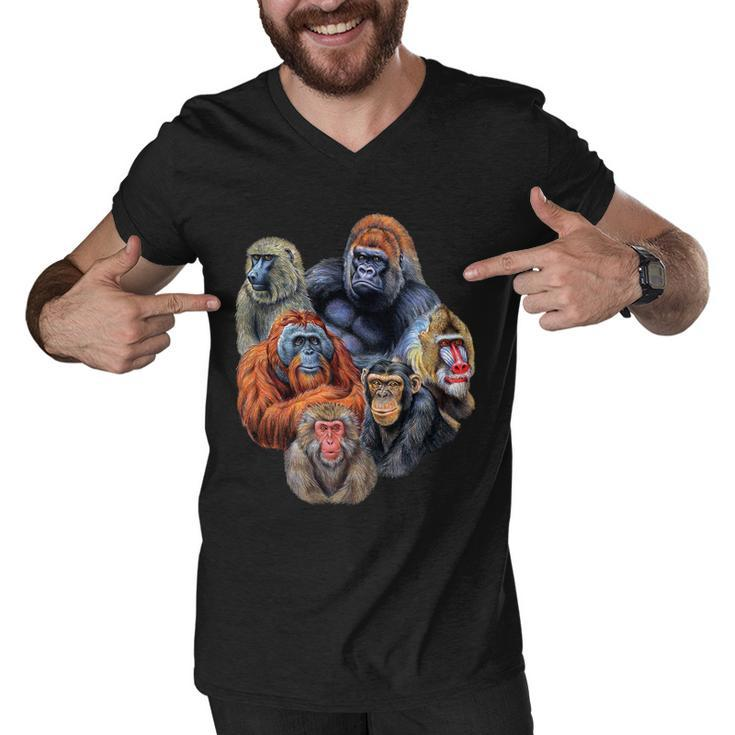 Ape Collage Men V-Neck Tshirt