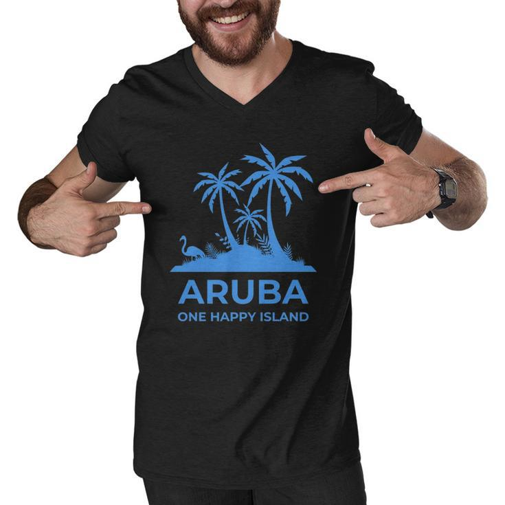 Aruba One Happy Island  V2 Men V-Neck Tshirt
