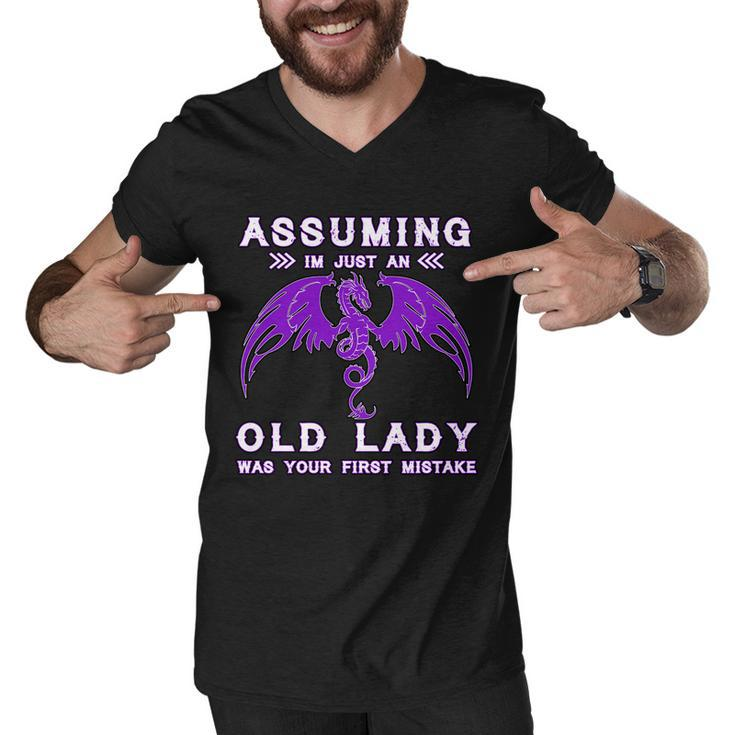 Assuming Im Just An Old Lady Was Your First Mistake Tshirt Men V-Neck Tshirt