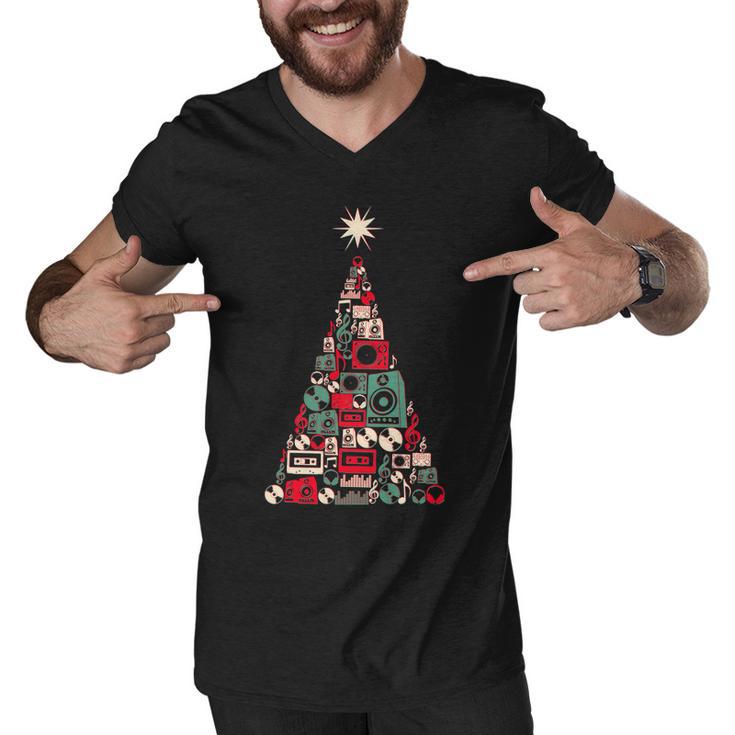 Audio Music Fan Christmas Tree Men V-Neck Tshirt