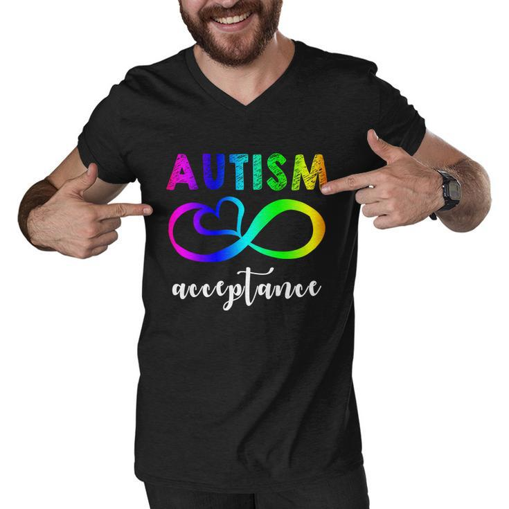Autism Acceptance Rainbow Tshirt Men V-Neck Tshirt