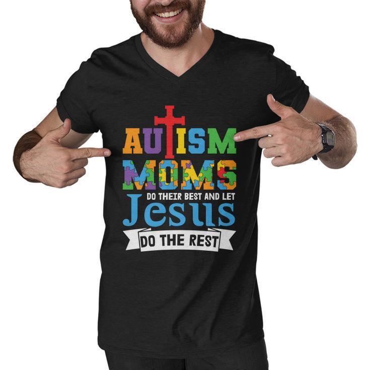 Autism Mom Gift For Autism Awareness Autism Puzzle Tshirt Men V-Neck Tshirt