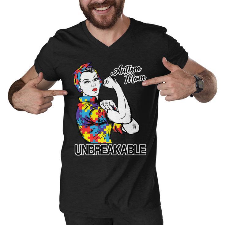 Autism Mom Unbreakable Tshirt Men V-Neck Tshirt