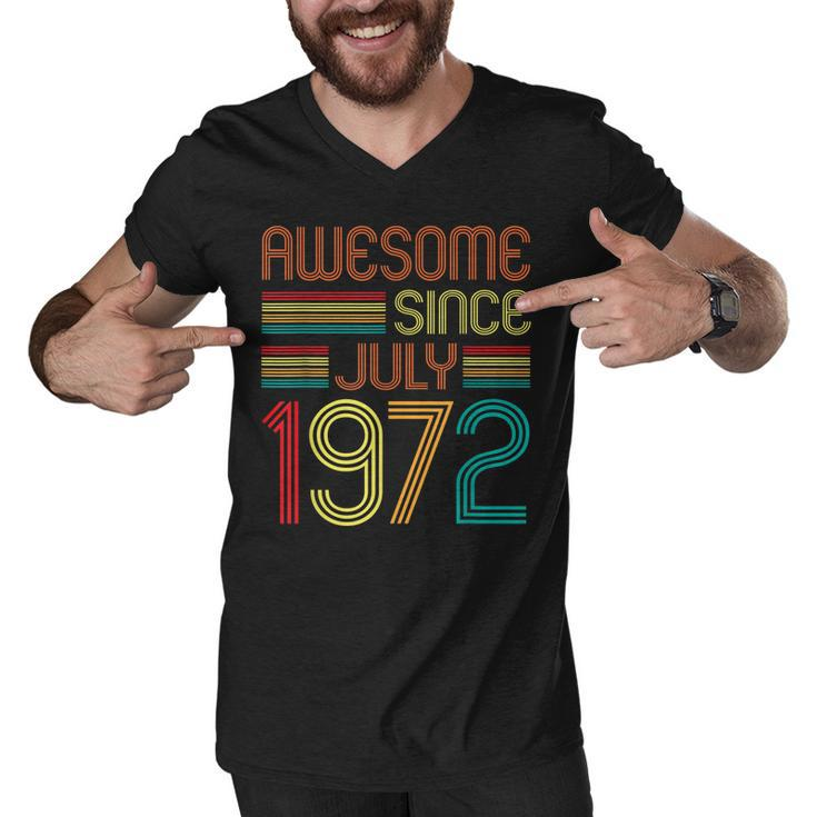 Awesome Since July 1972 Vintage 50Th Birthday 50 Years Old  Men V-Neck Tshirt