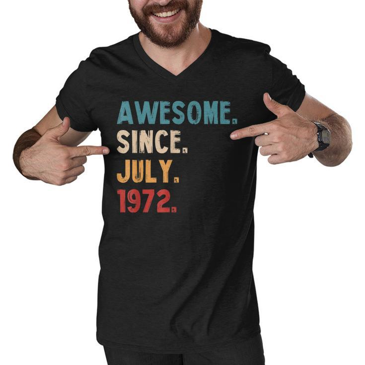 Awesome Since July 1972 Vintage 50Th Birthday  V2 Men V-Neck Tshirt