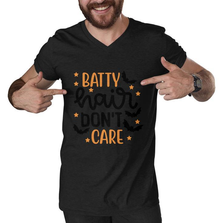 Batty Hair Dont Care Halloween Quote Men V-Neck Tshirt