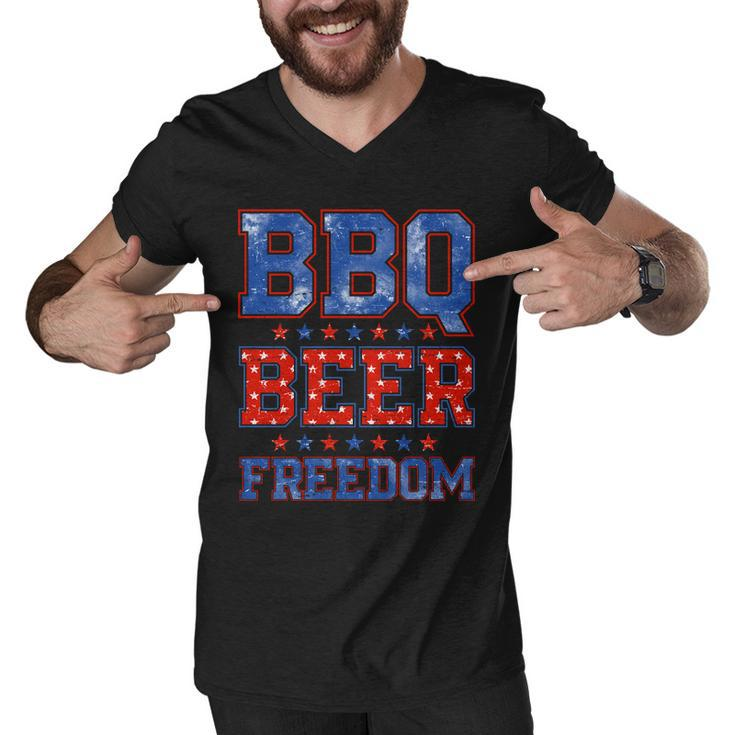 Bbq Beer Freedom V2 Men V-Neck Tshirt