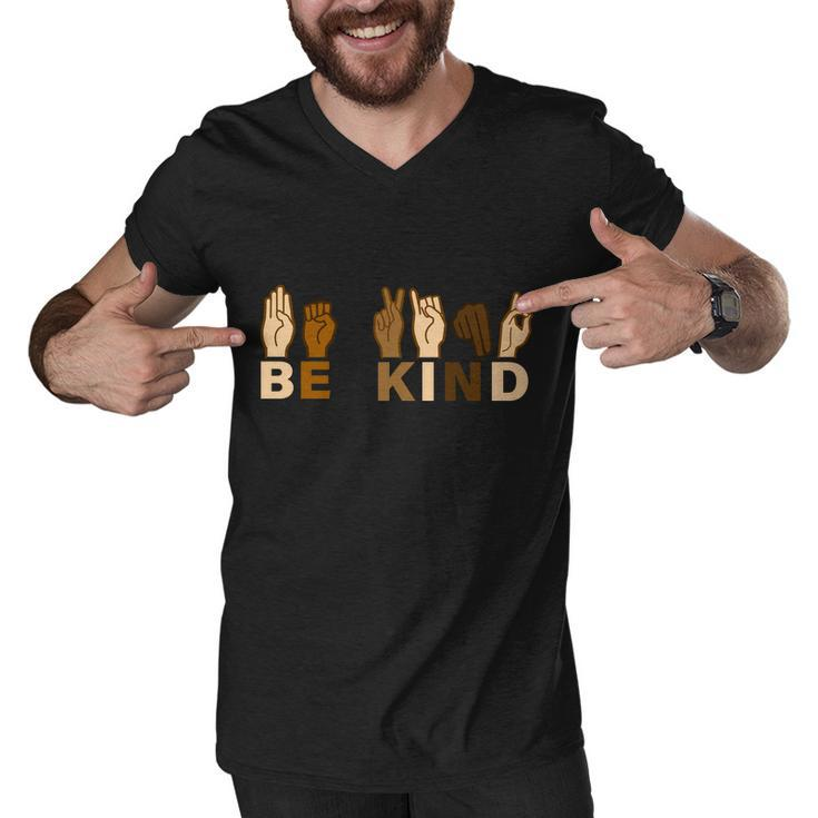 Be Kind Sign Language Tshirt Men V-Neck Tshirt