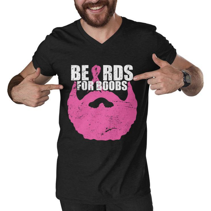 Beards For Boobs Breast Cancer Tshirt Men V-Neck Tshirt