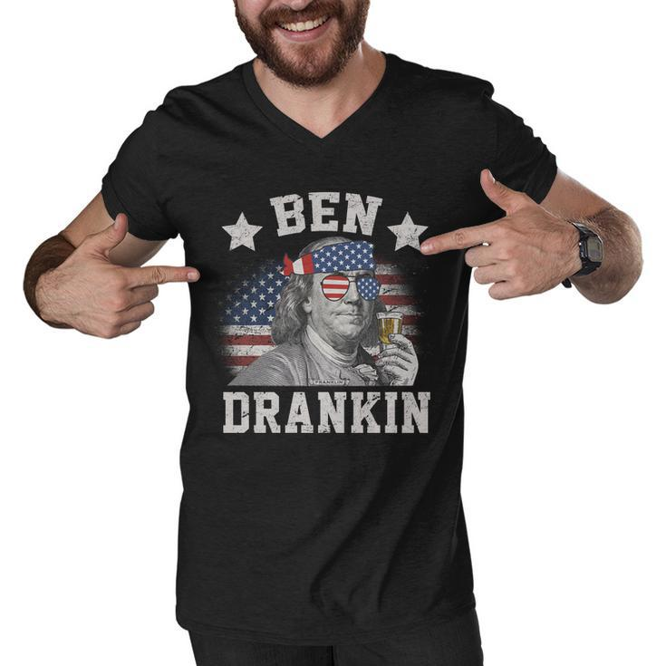 Ben Drankin Party Vintage Usa Men V-Neck Tshirt
