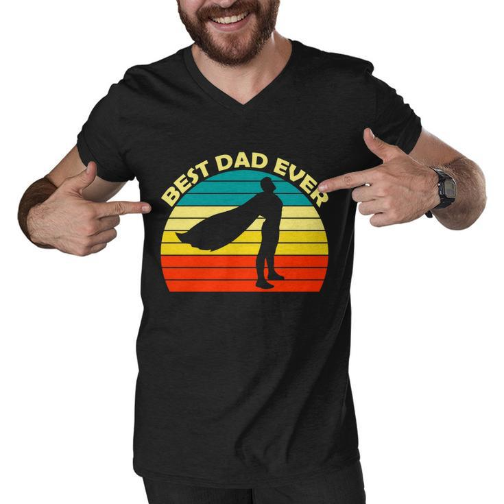 Best Dad Ever Super Dad Hero Men V-Neck Tshirt