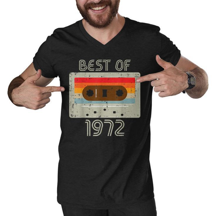Best Of 1972 Casette Tape Retro 50Th Birthday 50 Years Old  Men V-Neck Tshirt