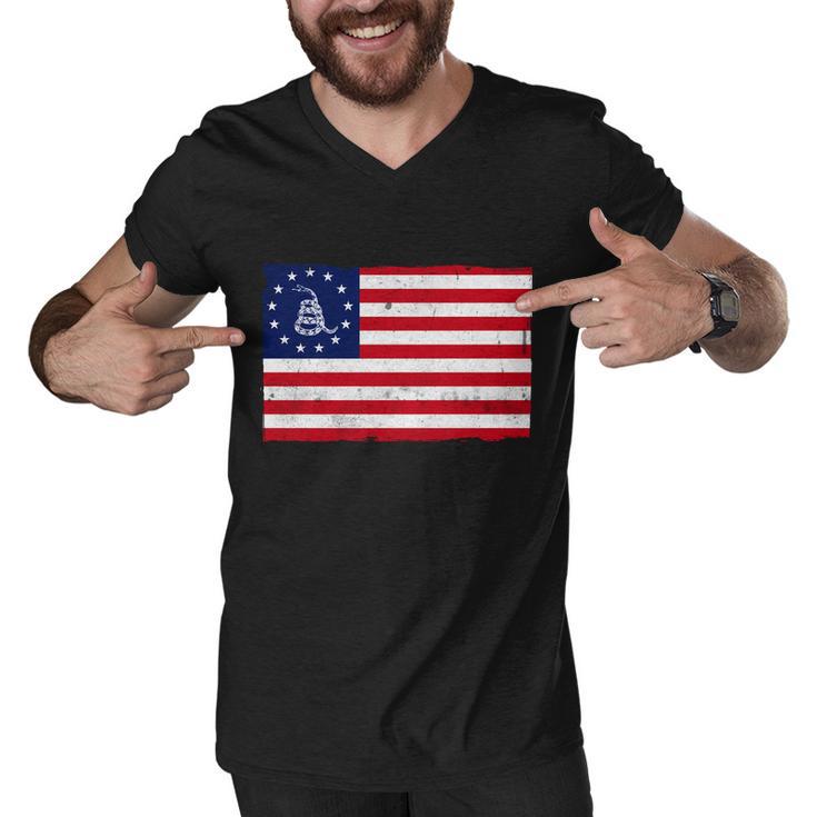 Betsy Ross Dont Tread On Me Flag Men V-Neck Tshirt