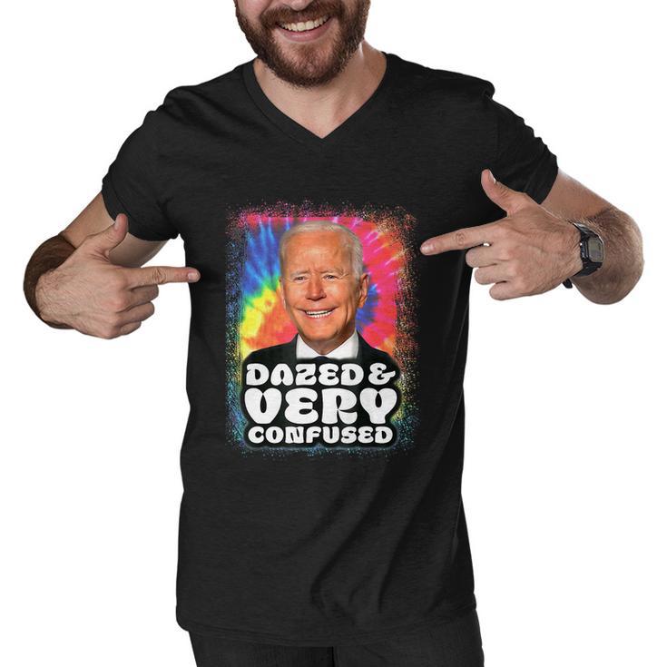 Biden Dazed And Very Confused Tie Dye Funny Tshirt Men V-Neck Tshirt