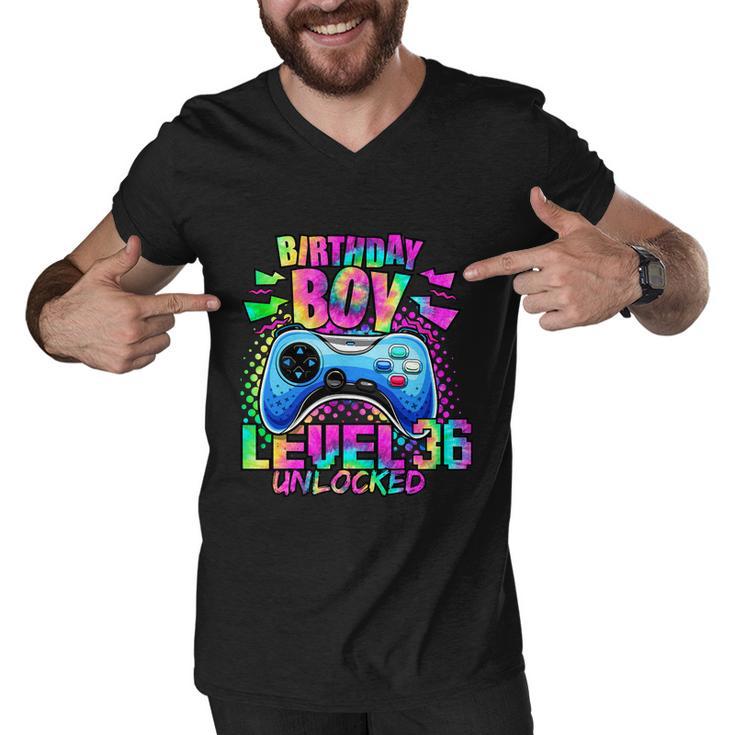 Birthday Video Gamer Level 36 Unlocked 36Th Birthday Men V-Neck Tshirt