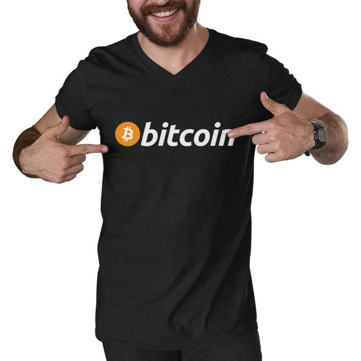 Bitcoin Logo Men V-Neck Tshirt