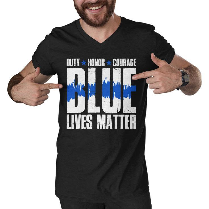 Blue Lives Matter Tshirt Men V-Neck Tshirt