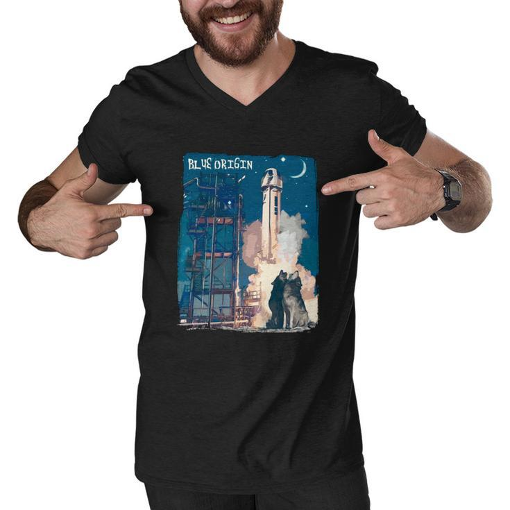 Blue Origin Space Launch Tshirt Men V-Neck Tshirt