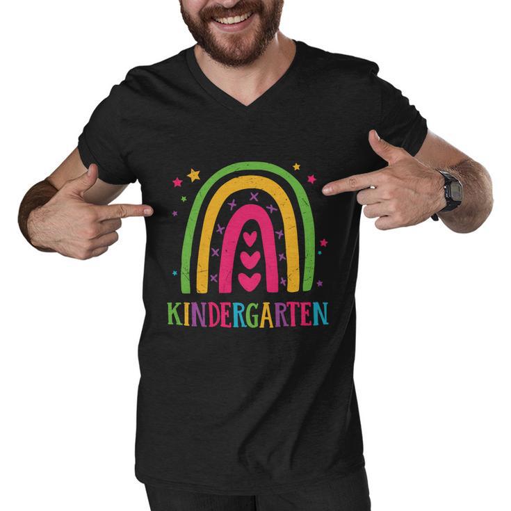 Boho Rainbow Back To School Prek Kindegarten Graphic Shirt Men V-Neck Tshirt